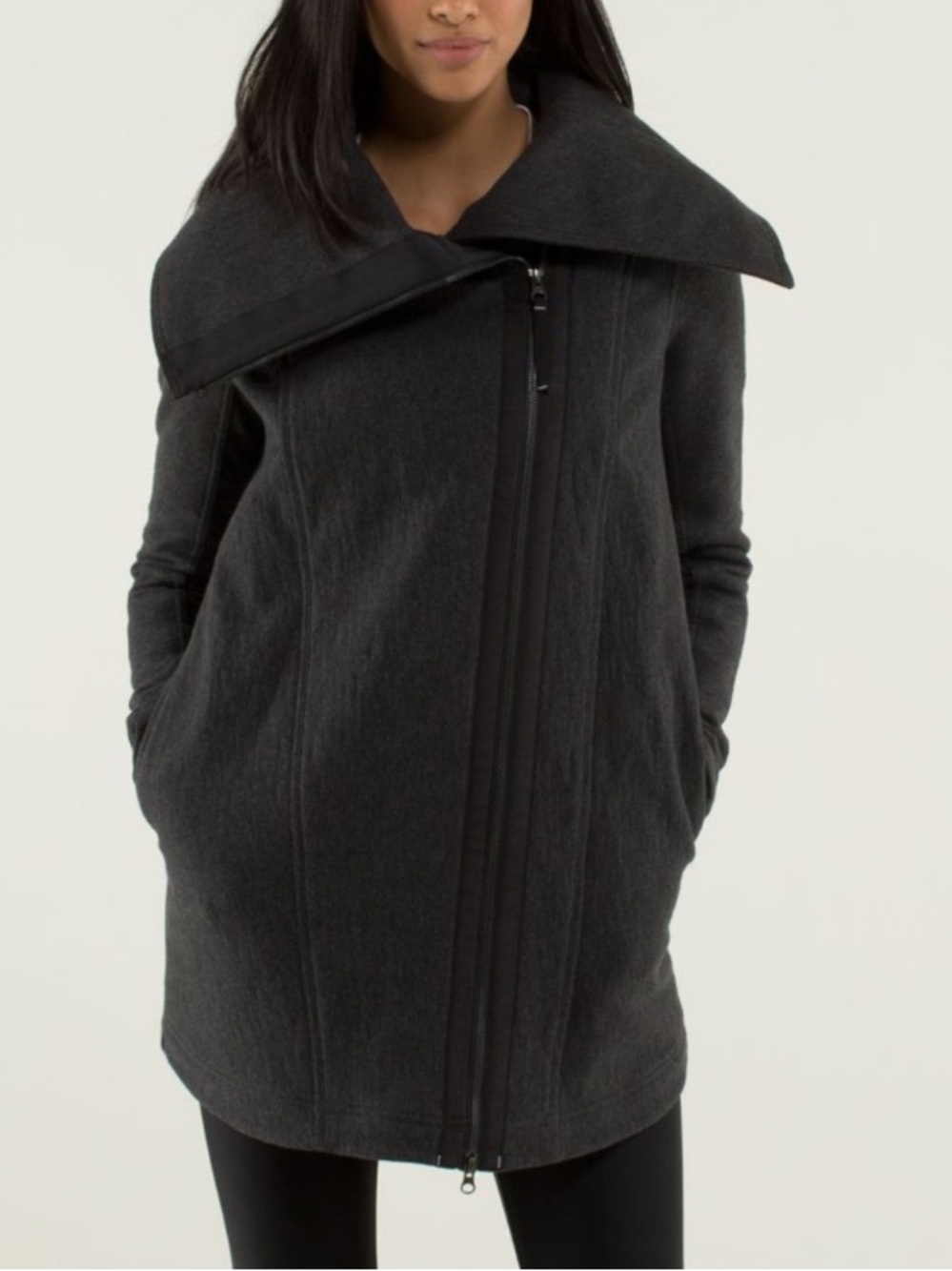 Lululemon Virasana Blanket Wrap Full Zip Jacket Heathered Black / Black …